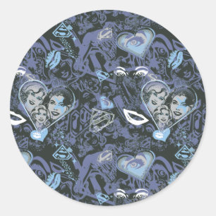 Adesivo Padrão de Lábios e Corações de Supermenina