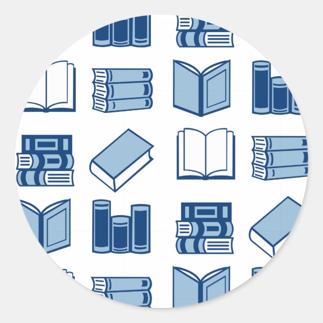 Adesivo Padrão de Leitura e Escrevendo do Livro Azul (Frente)