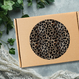 Adesivo Padrão de Leopardo Dourado Preto Marrom Brilho Lux