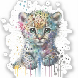 Adesivo Padrão de leopardo em aquarela marfim minimalista