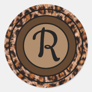 Adesivo Padrão de Leopardo Monograma