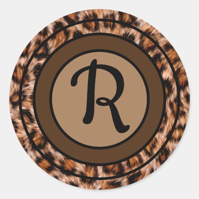 Adesivo Padrão de Leopardo Monograma (Frente)