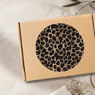 Adesivo Padrão de Leopardo Preto Marrom Dourado Brilhante 