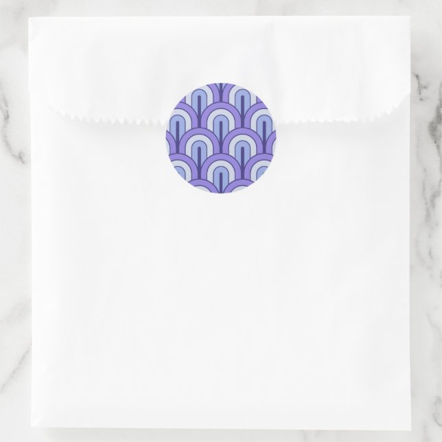 Adesivo Padrão de Leque Geométrico Gradado Retro (Bolsa)