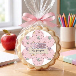 Adesivo Padrão de Letras da Escola de Professora Rosa
