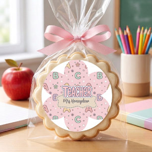 Adesivo Padrão de Letras da Escola de Professora Rosa