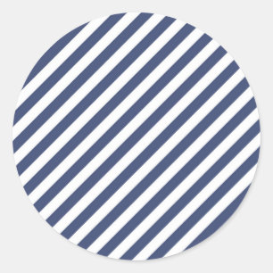 Adesivo Padrão de listras diagonais azul-marinho e branco