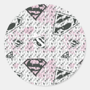 Adesivo Padrão de logotipo rosa e branco da supergirl