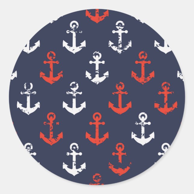 Adesivo Padrão De Marinho Vermelho Branco E Azul (Frente)