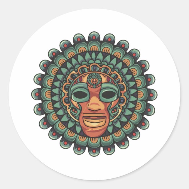 Adesivo Padrão de máscara do Aztec (Frente)