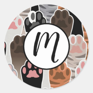Adesivo Padrão de muitas patas de gatos