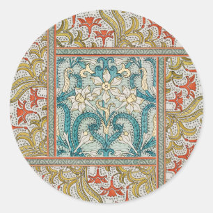 Adesivo Padrão de Narciso Art Nouveau Antigo Verneuil