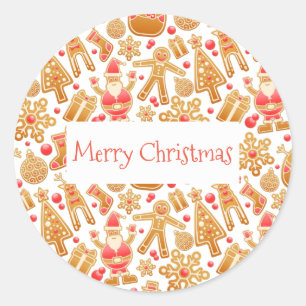 Adesivo Padrão de Natal - Árvore Papai Noel Rudolph Snow