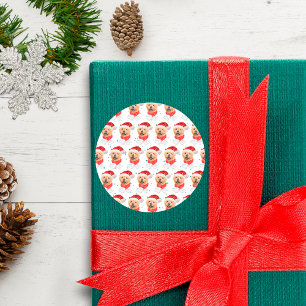 Adesivo Padrão de Natal de Cachorro Chow Chow Fofo