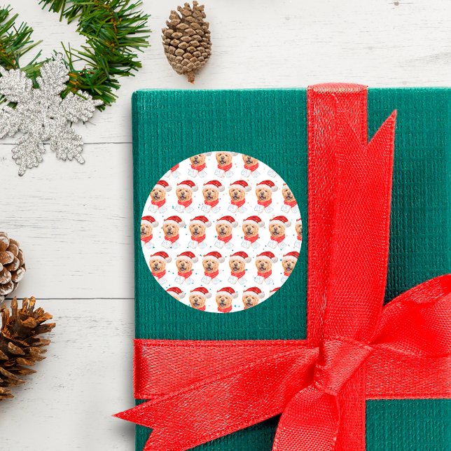 Adesivo Padrão de Natal de Cachorro Chow Chow Fofo (Criador carregado)