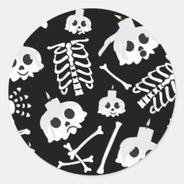 Adesivo Padrão de Ossos do Skeleton do Halloween