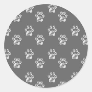 Adesivo Padrão de patas elegante e fofo em cinza escuro