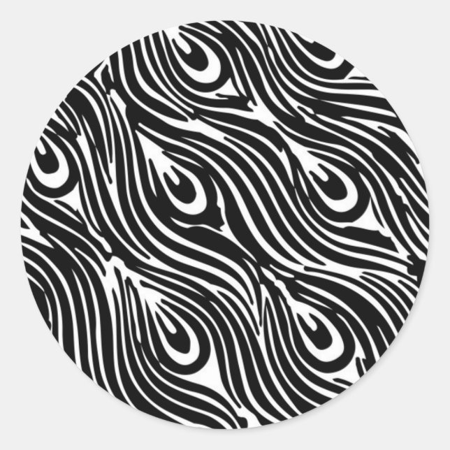 Adesivo Padrão De Penas Pretas E Brancas (Frente)