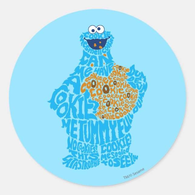 Adesivo Padrão de preenchimento do Monstro da Biscoito (Frente)