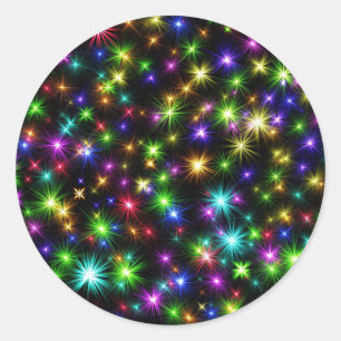 Adesivo Padrão de Raios de Estrela de Natal Multicoloridos