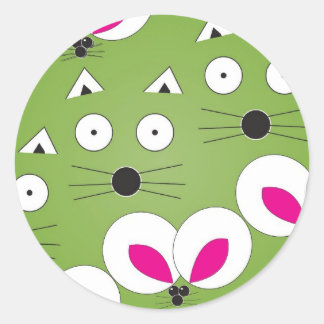 Adesivo Padrão de Rato de Gato Verde