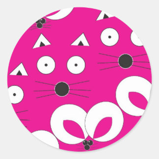 Adesivo Padrão de Rato Gato Rosa Quente
