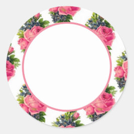 Adesivo Padrão de Rosas Cor-de-Rosa Vintage