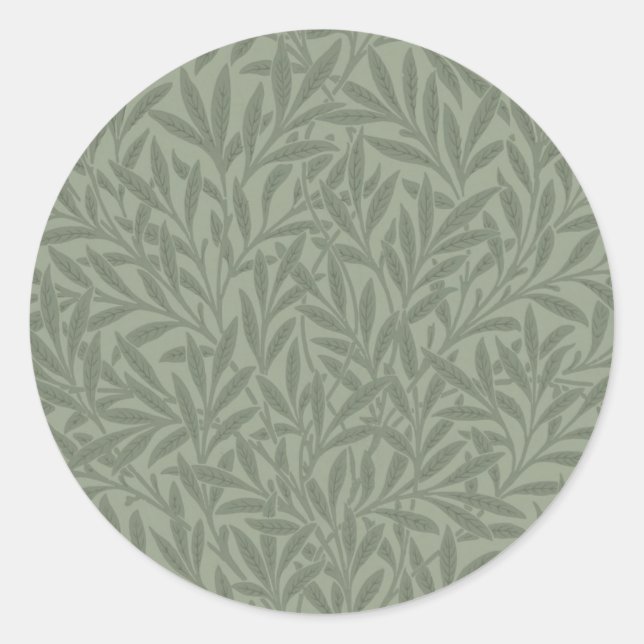 Adesivo Padrão de Salgueiro William Morris Antigo Verde Sa (Frente)