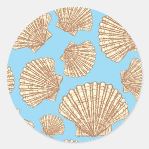Adesivo Padrão de Seashell do Estilo de Vintage