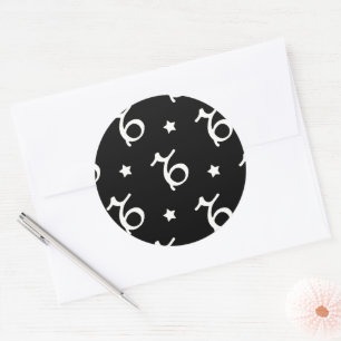 Adesivo Padrão de Símbolo e Estrelas do Zodíaco de Capricó
