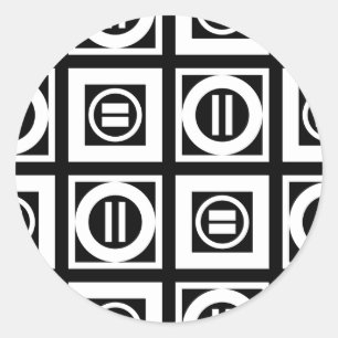 Adesivo Padrão de Sinal Igual Geométrico em Preto