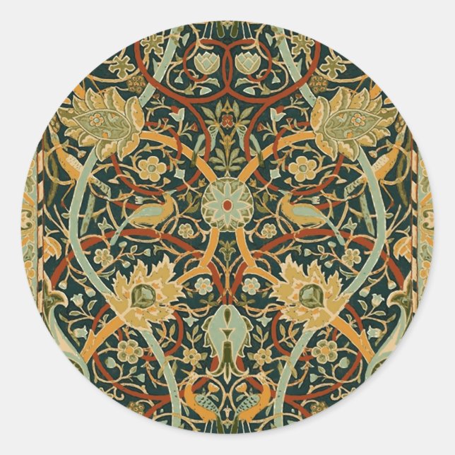 Adesivo Padrão de Tapeçaria da Floresta de William Morris: (Frente)