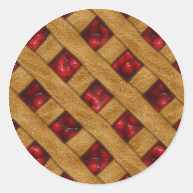 Adesivo Padrão de tarte de cereja vermelha para padeiros (Frente)