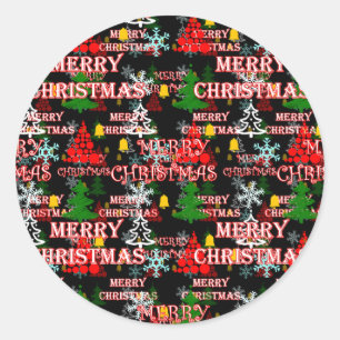 Adesivo Padrão de texto decorativo Feliz Natal Design