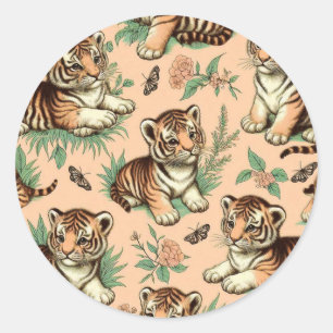 Adesivo Padrão de Tigre de Bebê Cinto-Vintage