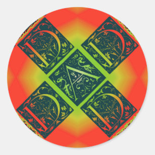 Adesivo Padrão de Tipografia do Rico pai Preto e Laranja