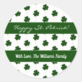 Adesivo Padrão de Trevo de Shamrock Feliz St. Patrick