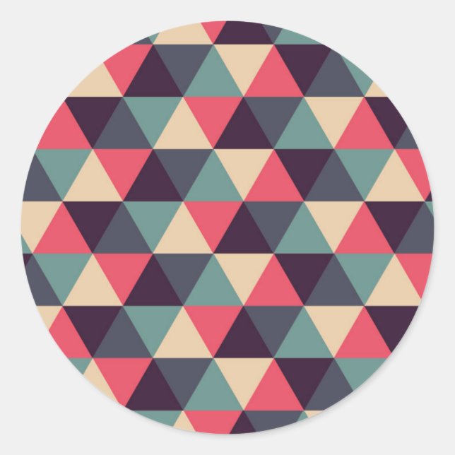 Adesivo Padrão De Triângulo Teal E Rosa (Frente)