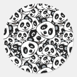 Adesivo Padrão de Urso Panda Preto e Branco Fofo Moderno