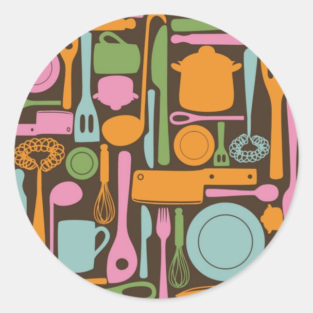 Adesivo Padrão de Utensílios de cozinha 3 (Frente)