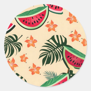 Adesivo Padrão de Verão de Melancia Tropical