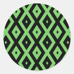 Adesivo Padrão de verde limão e diamante preto