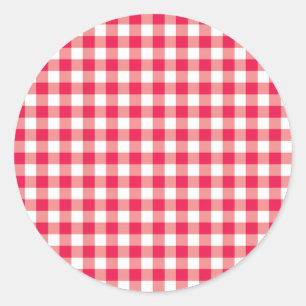 Adesivo Padrão de Verificação de Gingham no País Vermelho