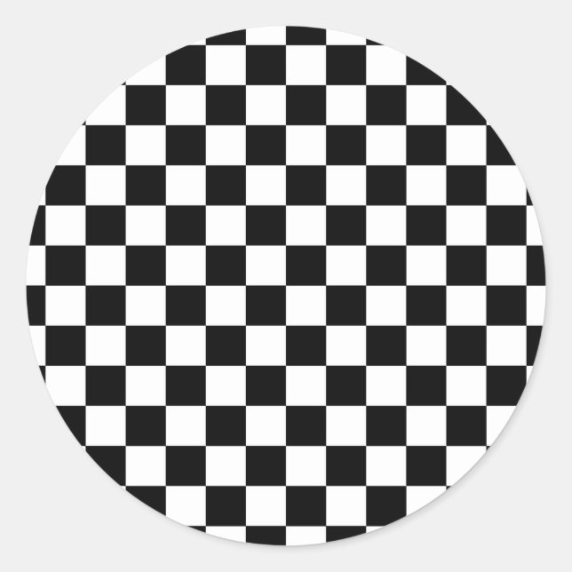 Adesivo Padrão de verificação preto e branco (Frente)