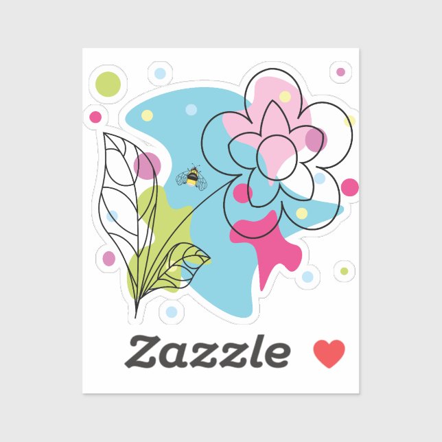 Adesivo Padrão de vetor de tendência de uma flor de verão  (Folha)