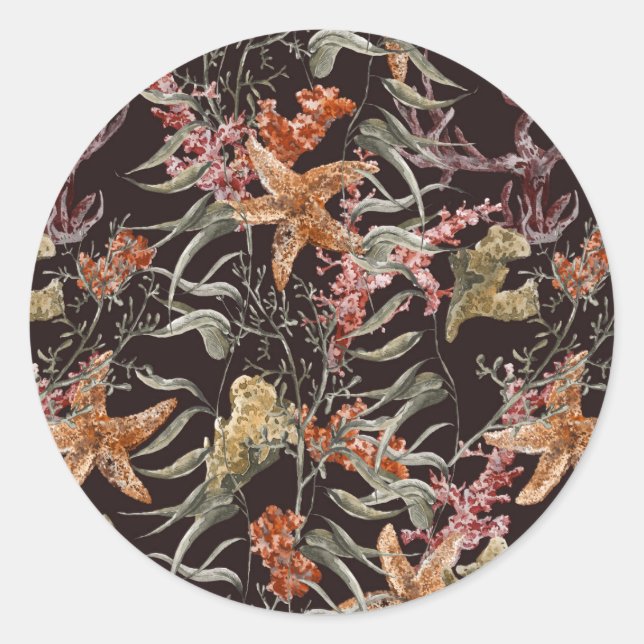 Adesivo Padrão de Vida do Mar Shabby (Frente)