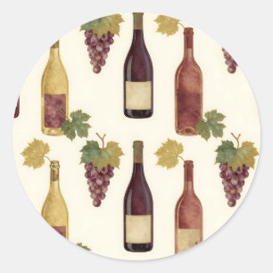 Adesivo Padrão de Videira em Garrafa de Vinho Antigo