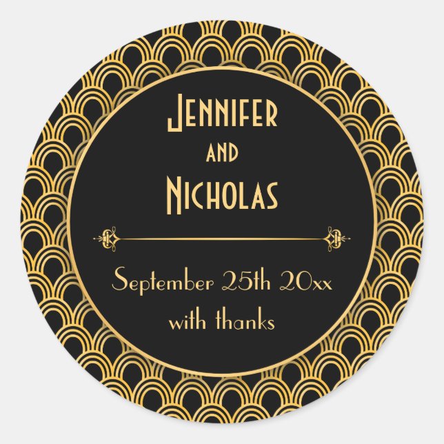 Adesivo Padrão de Vintage Art Deco Geométrico Fans (Frente)