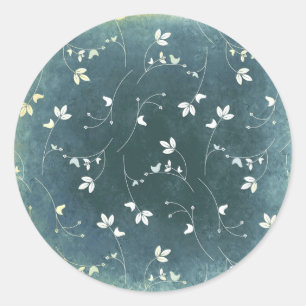 Adesivo Padrão de Vintagem Whimsical com Aves e Folhas