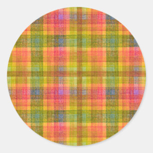 Adesivo Padrão de Xadrez de Cores do Lápis Vibrante